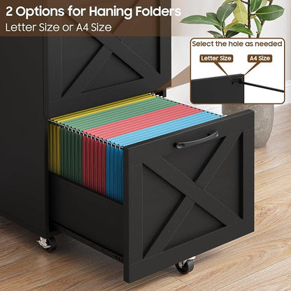 Halitaa Farmhouse 2 Drawer Small File Cabinet - Image 4