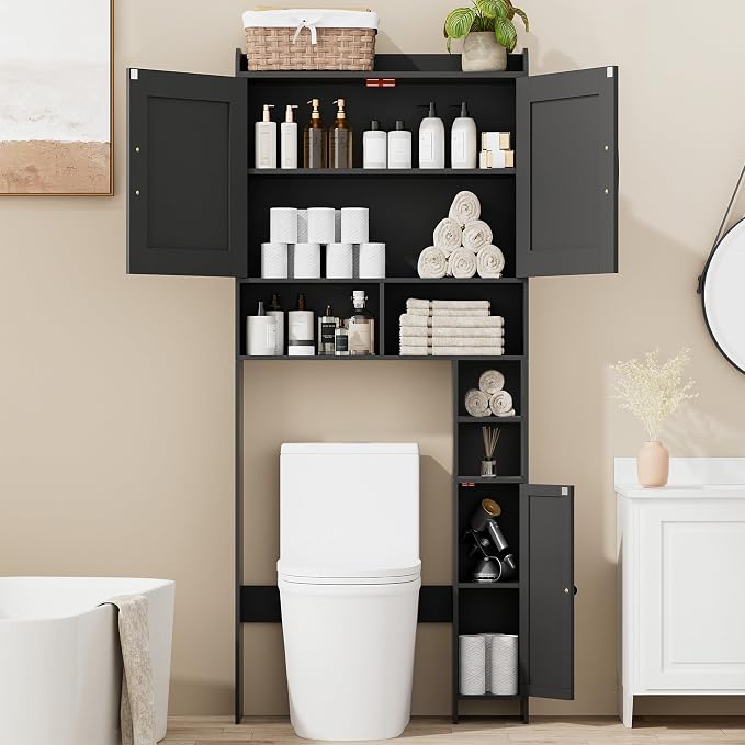 Homhedy Wooden Over The Toilet Storage Cabinet - Image 3