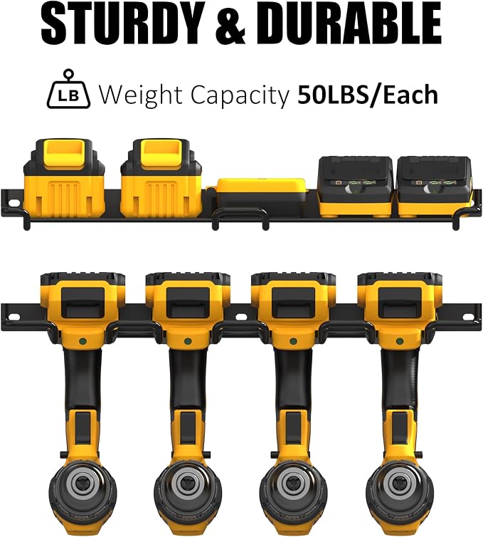 UNITEDPOWER Wall Mounted Drill Rack & Tool Shelf, Power Tool Organizer Holder - Image 5
