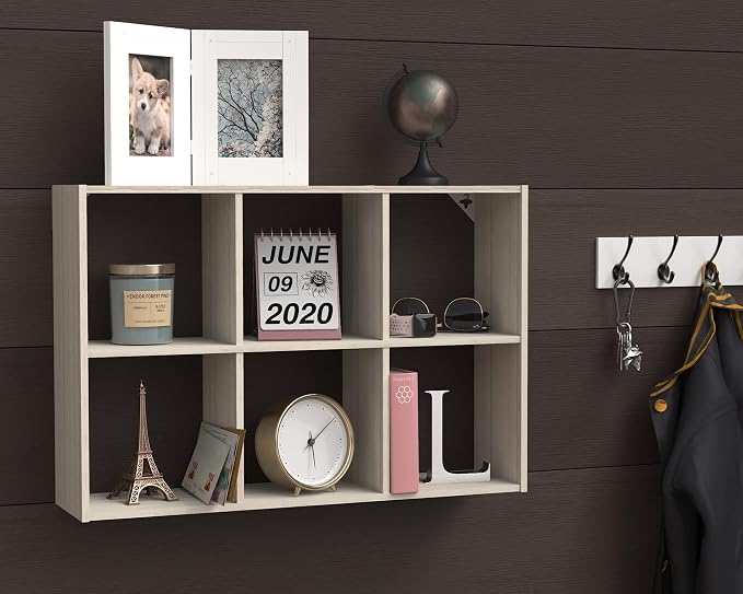 ClosetMaid 5430 Mini 6-Cube Desktop or Wall Mount Organizer, Bleached Walnut - Image 8