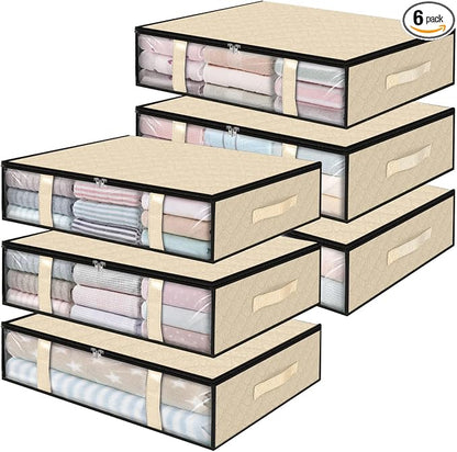 StorageRight Under Bed Storage Bags 6 Pack, 40L Large Clothes & Comforter by StorageRight