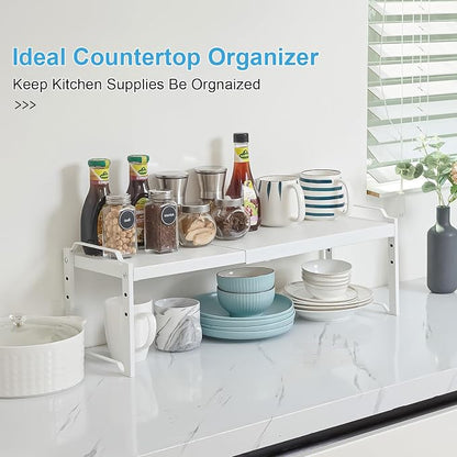 3 Pack Kitchen Cabinet Organizer Shelf, Stackable Expandable Shelves Organizers - Image 6