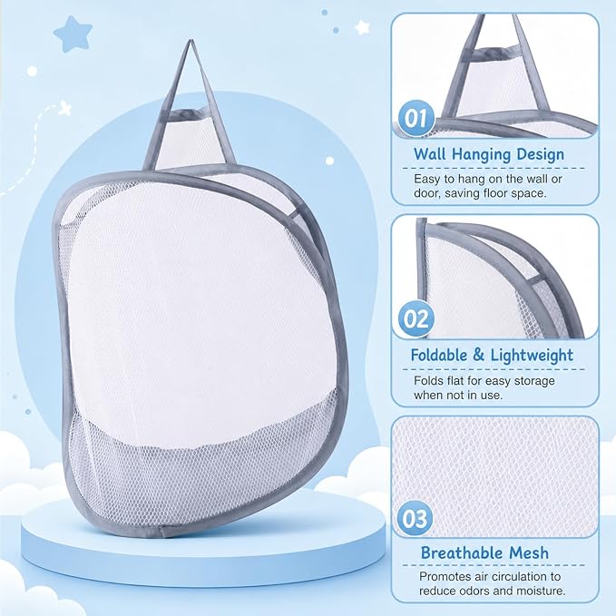 3 pcs Mini Hamper, Hanging Laundry Hamper - Image 3