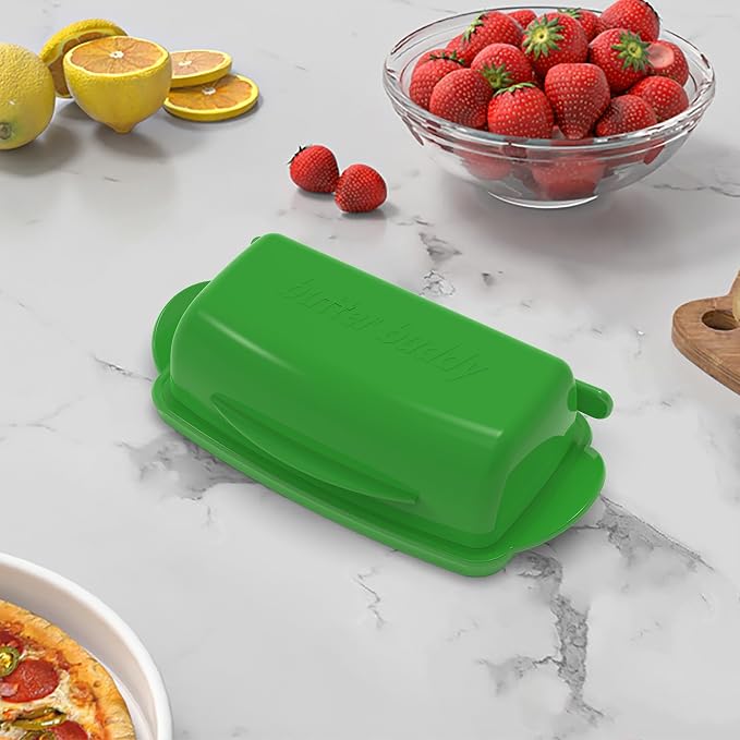 Butter Dishes with Lid for Countertop Refrigerator, Plastic Butter Dish Clear - Image 2