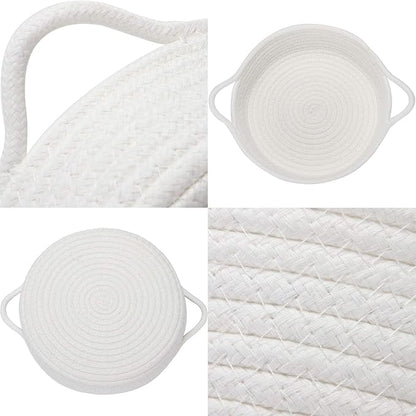 Sea Team 2-Pack Cotton Rope Baskets, 10 x 3 Inches Small Woven Storage Basket - Image 4