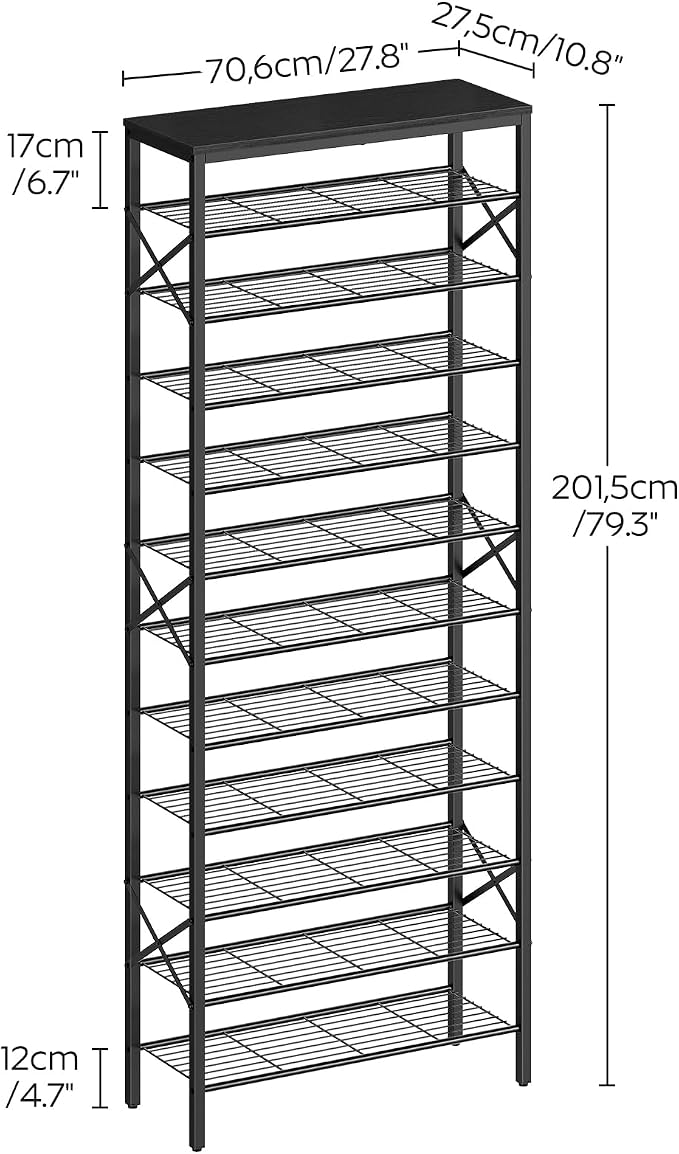 YATINEY 12 Tier Shoe Rack, Large Capacity Shoe Storage Organizer Holds 48 Pairs - Image 3