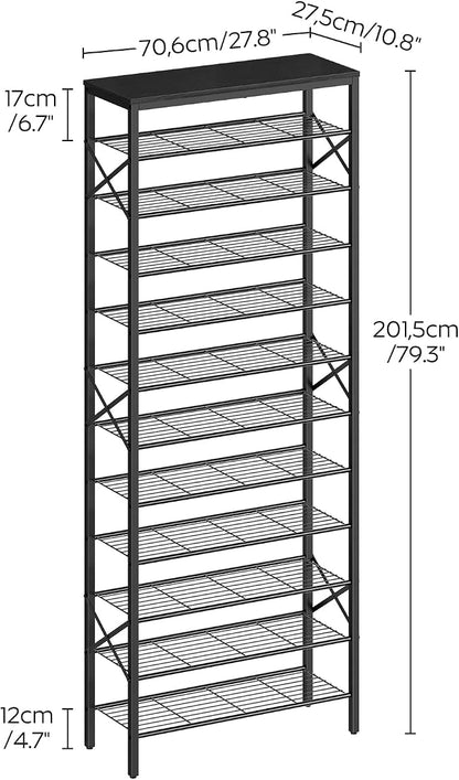 YATINEY 12 Tier Shoe Rack, Large Capacity Shoe Storage Organizer Holds 48 Pairs - Image 3