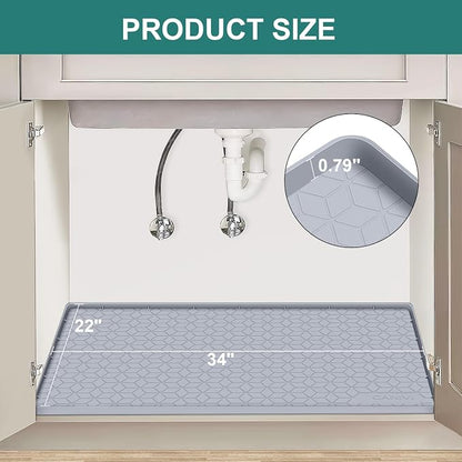 Under Sink Mat, Kitchen Cabinet Shelf Protector, Fits 36 inch Standard Cabinet - Image 2