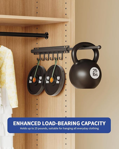 BaiNong Valet Rod for Closets Pull Out 16.5" Black - Image 8