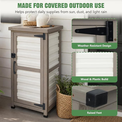 Ketive Outdoor Storage Cabinet, 33.5" H Compact Patio Storage Cabinet - Image 5