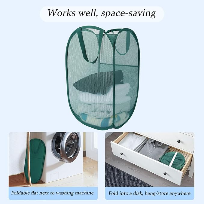 Upgraded 100L Extra Large Mesh Pop Up Laundry Basket - Image 5