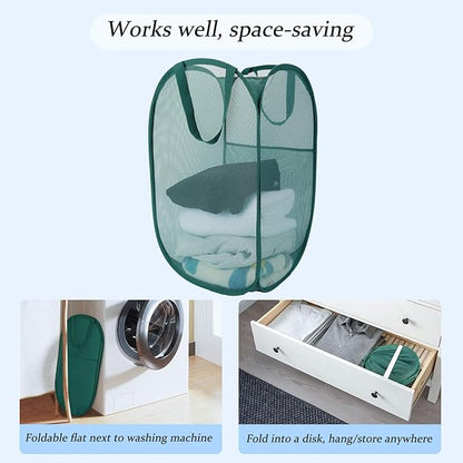 Upgraded 100L Extra Large Mesh Pop Up Laundry Basket - Image 5