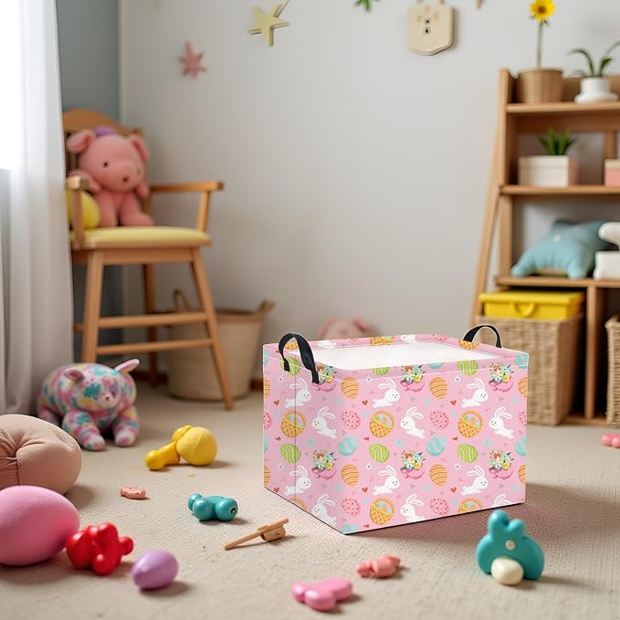 Rectangular Easter Basket for Home Kitchen Baby Girls Basket Cute Storage Bin - Image 6