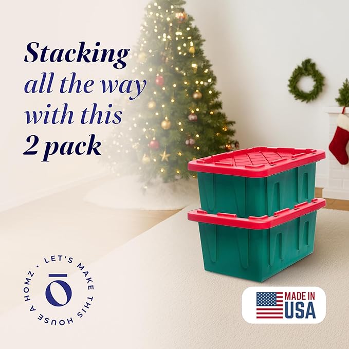 HOMZ 2-Pack Durabilt, Heavy Duty Plastic Storage Bins - Image 2