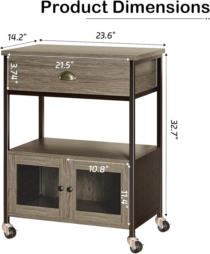 Catrimown Coffee Cart Station, Coffee Stand Station, Small Microwave Stand - Image 2