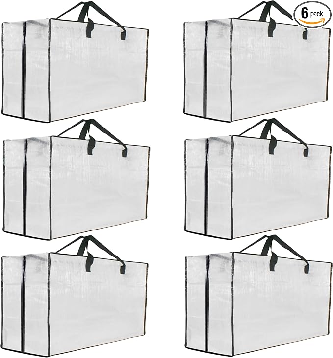 6 Pack Heavy Duty Extra Large Clear Storage Bags by GONGKANGYUAN