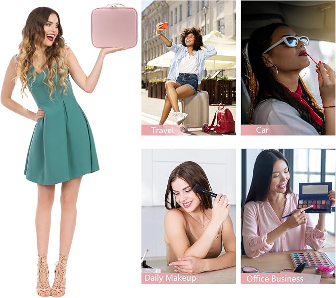 Travel Makeup Bag Makeup Cosmetic Train Case Organizer Portable Storage Bag - Image 8