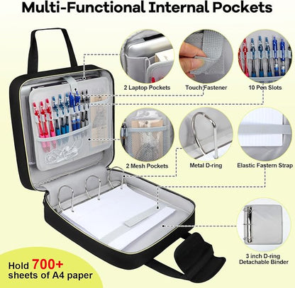 Covkev 3 Inch D-ring Zipper Binder Bag - Image 2