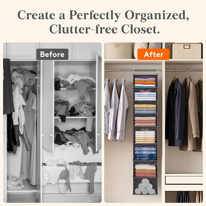 Lifewit 8 Tier Hanging Closet Organizer and Storage - Image 7