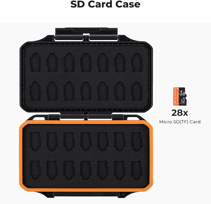 K&F Concept 28 Slot SD Card Case, Water-Resistant Anti-Shock/Dust SD/TF Card - Image 2