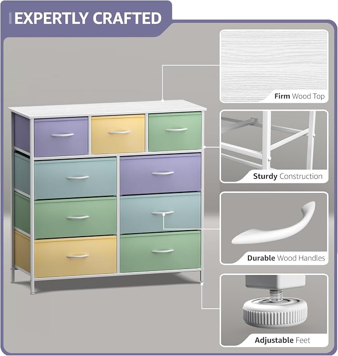 Sorbus Kids Dresser with 9 Drawers - Image 4