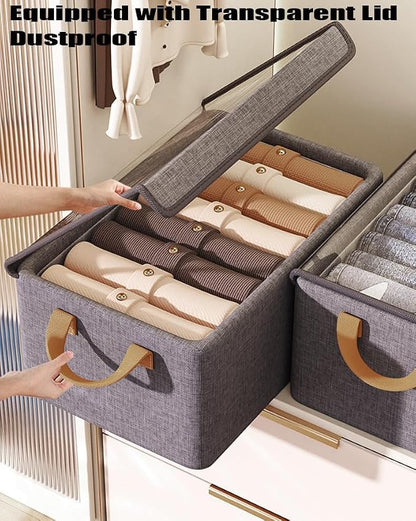 AARAINBOW Closet Clothes Organizer Bins 4 Pc, Fabric Box Storage Shelf Bins - Image 5