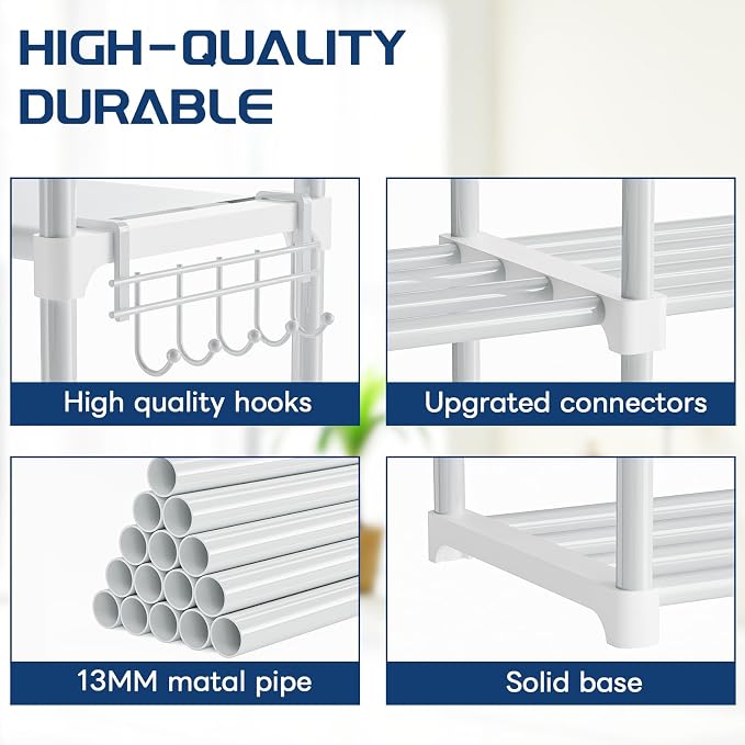 Mavivegue 10 Tiers Shoe Rack, Large Storage Space, 55-60 Pairs, Polypropylene - Image 6