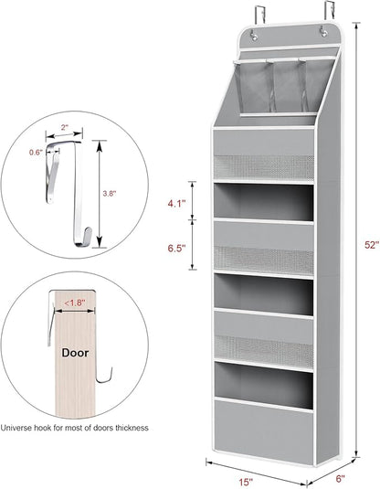 Univivi 5-Shelf Fabric Door Storage Over Door Hanging Organizer - Image 3