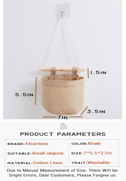 1 Pack Mini Cotton Linen Fabric Closet Detachable Foldable Washable Hanging - Image 2