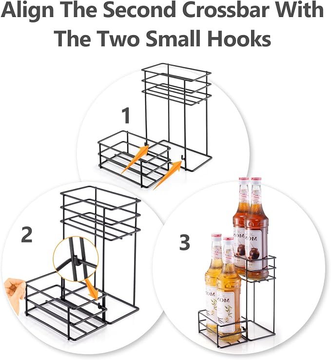 4 Bottle Coffee Syrup Organizer Coffee Syrup Rack - Image 3