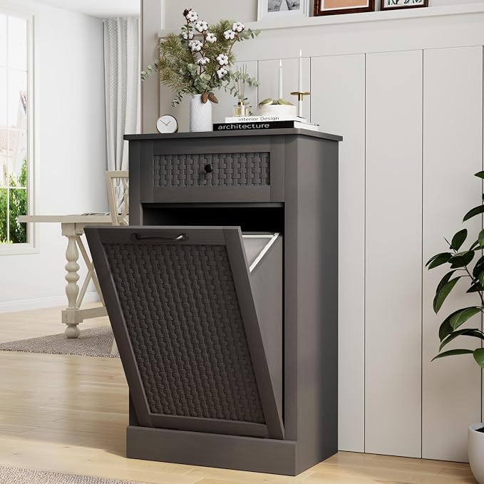 Tilt Out Laundry Hamper Cabinet, 10 Gallon Laundry Cabinet - Image 3