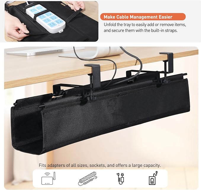 MAXECHO Under Desk Cable Management Tray 28" - Image 4