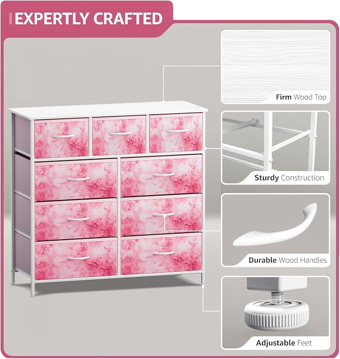 Sorbus Kids Dresser with 9 Drawers - Image 4