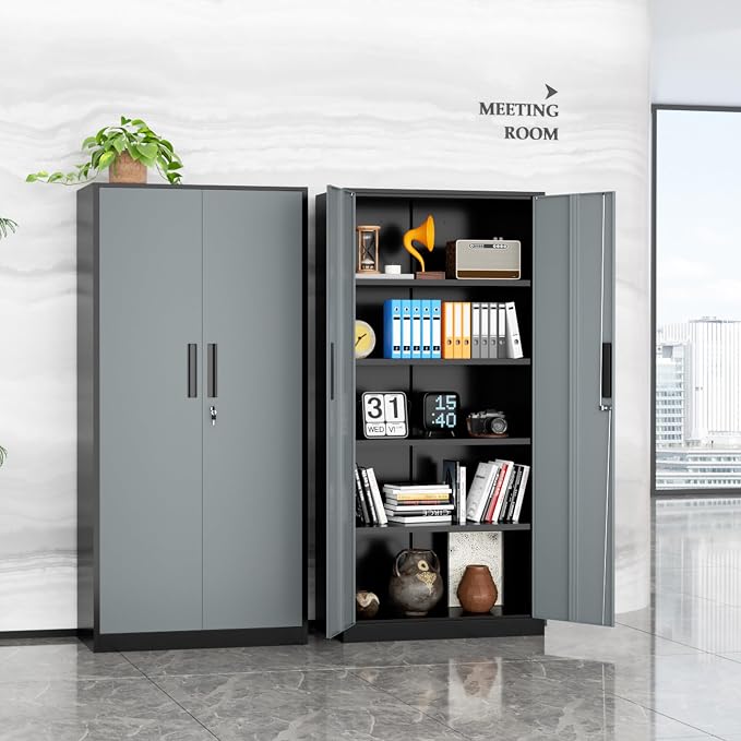 INTERGREAT Metal Storage Cabinet, Tall Metal Cabinet - Image 8