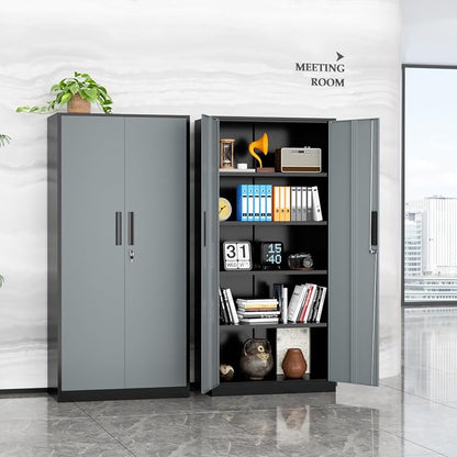 INTERGREAT Metal Storage Cabinet, Tall Metal Cabinet - Image 8