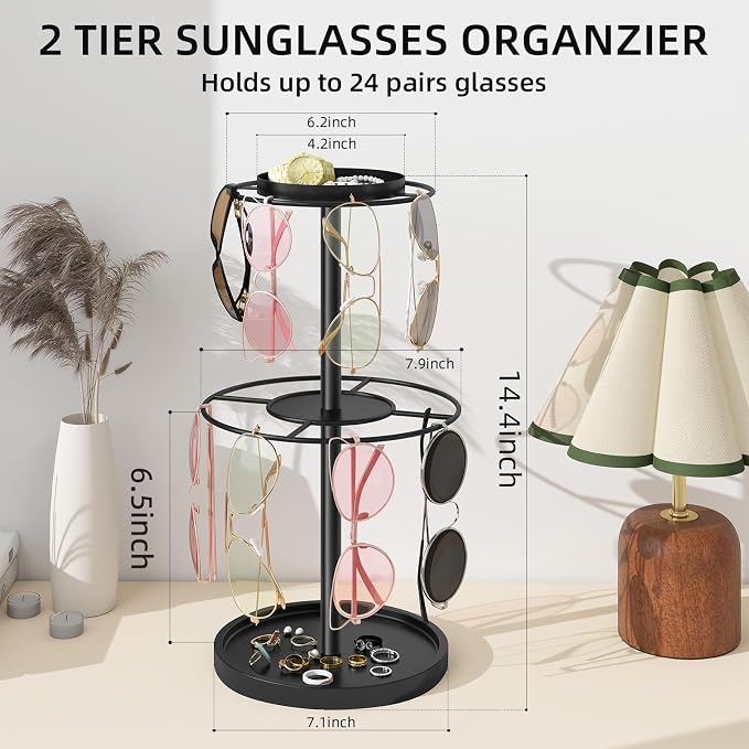 LSK 2 Tier Metal Sunglasses Organzier, Glasses Holder Stand - Image 5