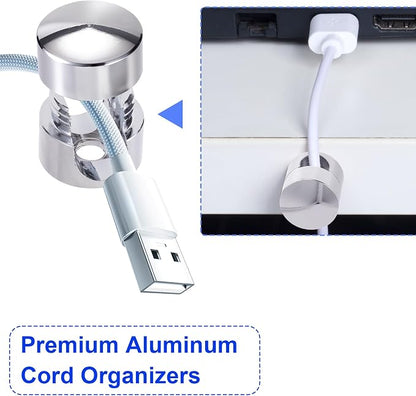 5 Sets Charger Holders for Cords, Adhesive Metal Cord Clips, Cable Management - Image 3
