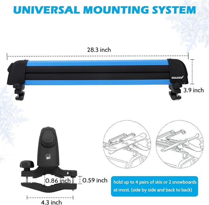 Multi-Purpose Alumium Blue Ski Rack - Image 2