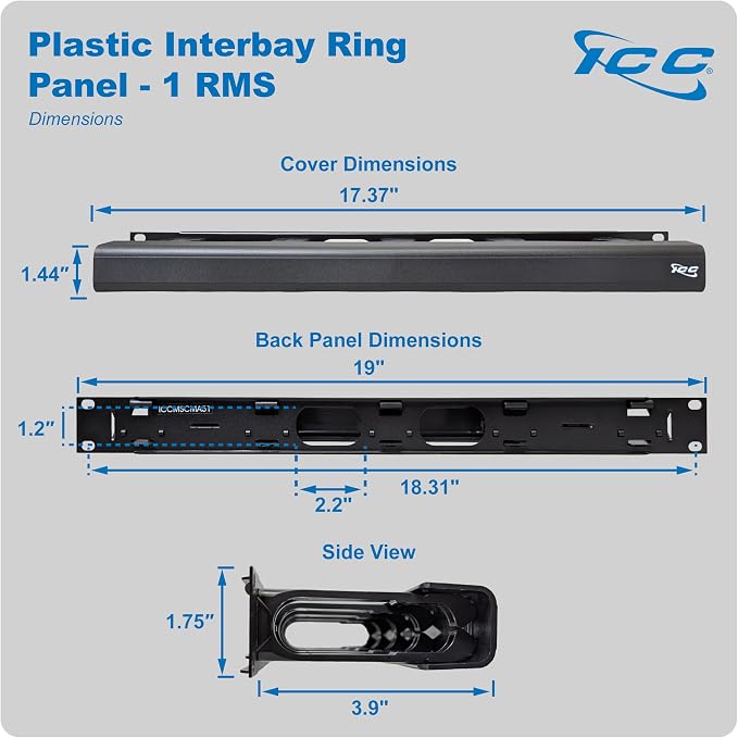 ICC 1U Ring Cable Manager Panel - Image 9