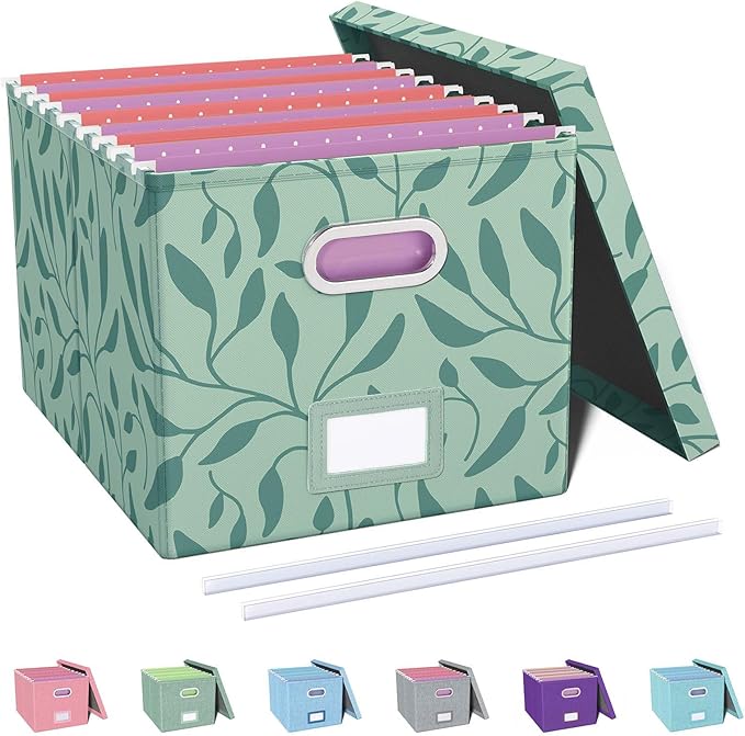 File Organizer with Lid, File Box, File Cabinet by Oterri
