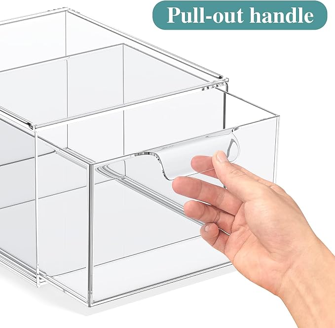 6 Pack Stackable Acrylic Makeup Organizer, Jewelry and Home Storage - Image 4