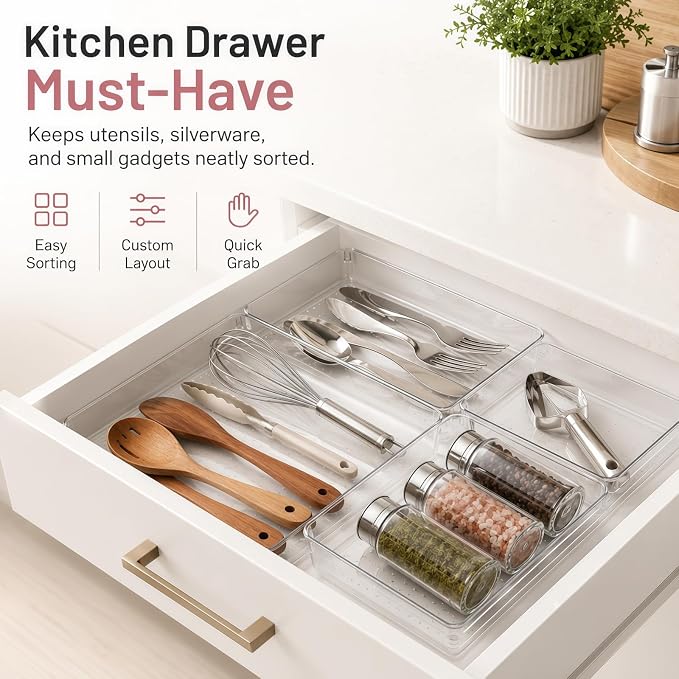 12 Pack Large Drawer Organizer Bins - Image 5