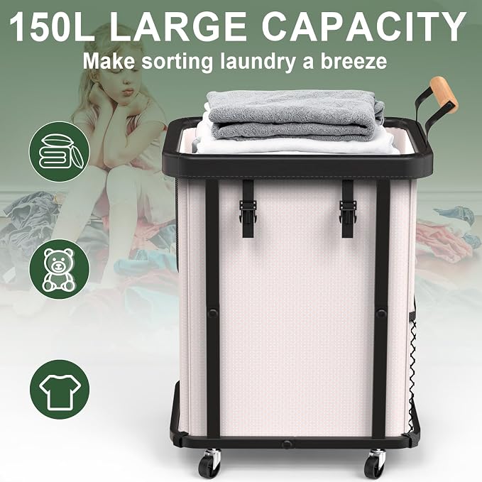 150L Extra Large Fashion Laundry Basket - Image 2