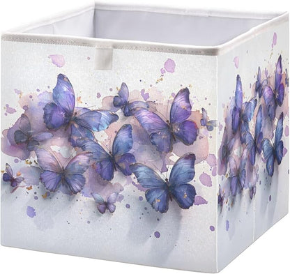 Butterflies Purple Watercolor Closet Organizers Storage Cubes Storage Bins by Unknown