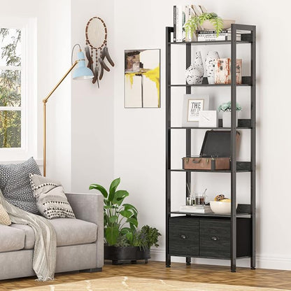 Furologee 6-Tier Bookshelf, Tall Bookcase - Image 5