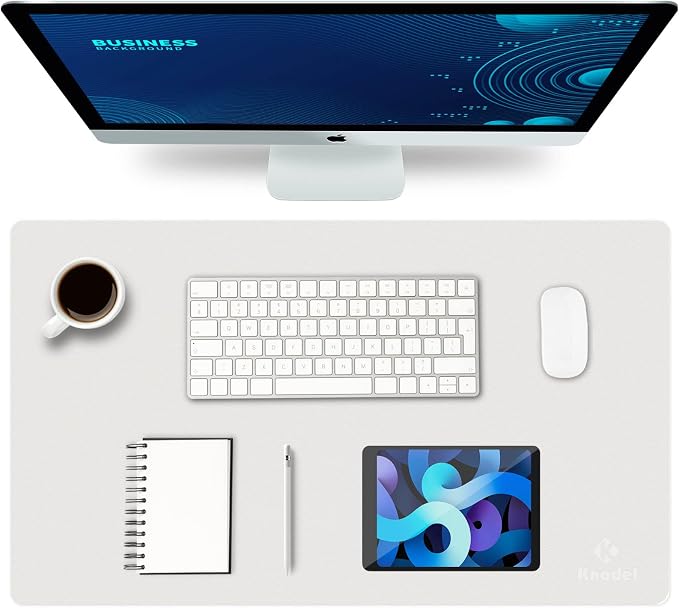 K KNODEL Small Office Leather Desk Mat, Mouse and Keyboard Pad, Computer and by K+KNODEL