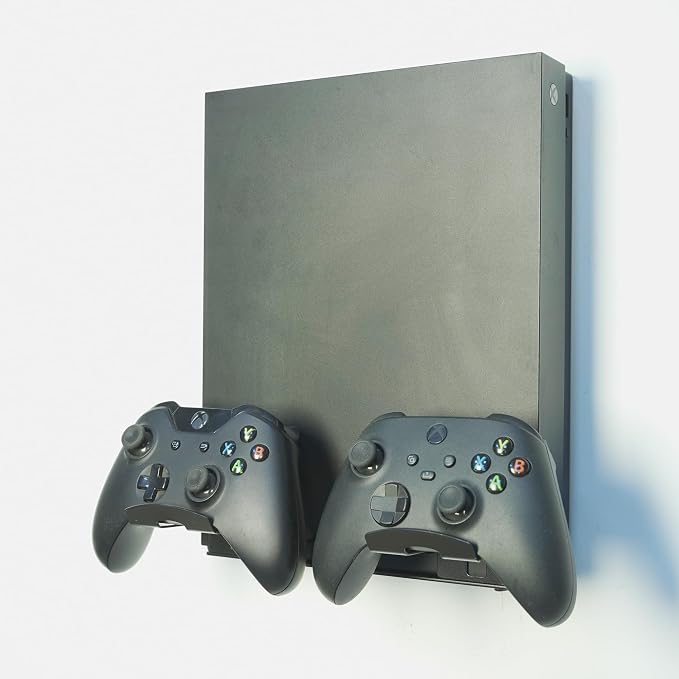 Monzlteck Universal Game Console Wall Mount + 2 Controller Holders, Compatible - Image 5