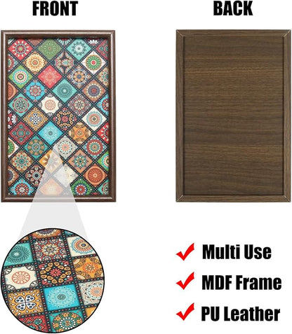 Wooden Valet Tray with Leather Base, EDC Catch All Tray Nightstand Entryway - Image 3