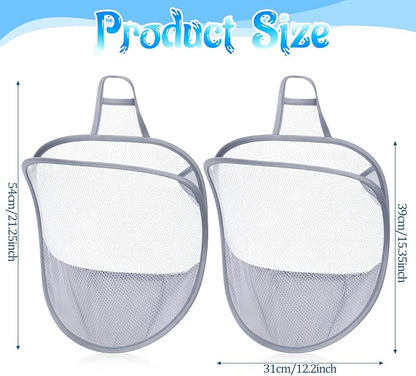 2 Pack Mesh Hanging Laundry Hamper, Small Foldable Wall Laundry Baskets - Image 2