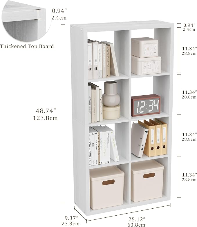 Cube Storage Organizer Bookcase, Decorative 11 inch Open Back Cubical Shelf - Image 3